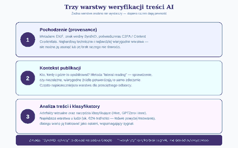 Three layers of verifying AI content - provenance, context, content analysis